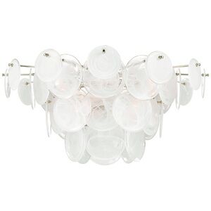 Aeirn- Loire Grande Flush Mount Pendant Light in silver and frosted glass